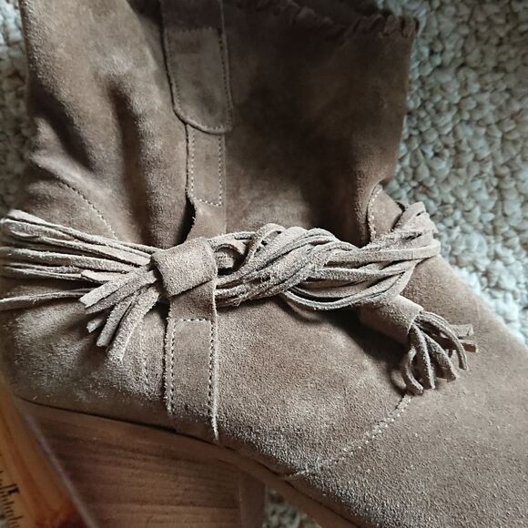 Ron White Brailee Ankle BOOTS Western Tassels brown Suede Pull On size 39.5 - Picture 6 of 11
